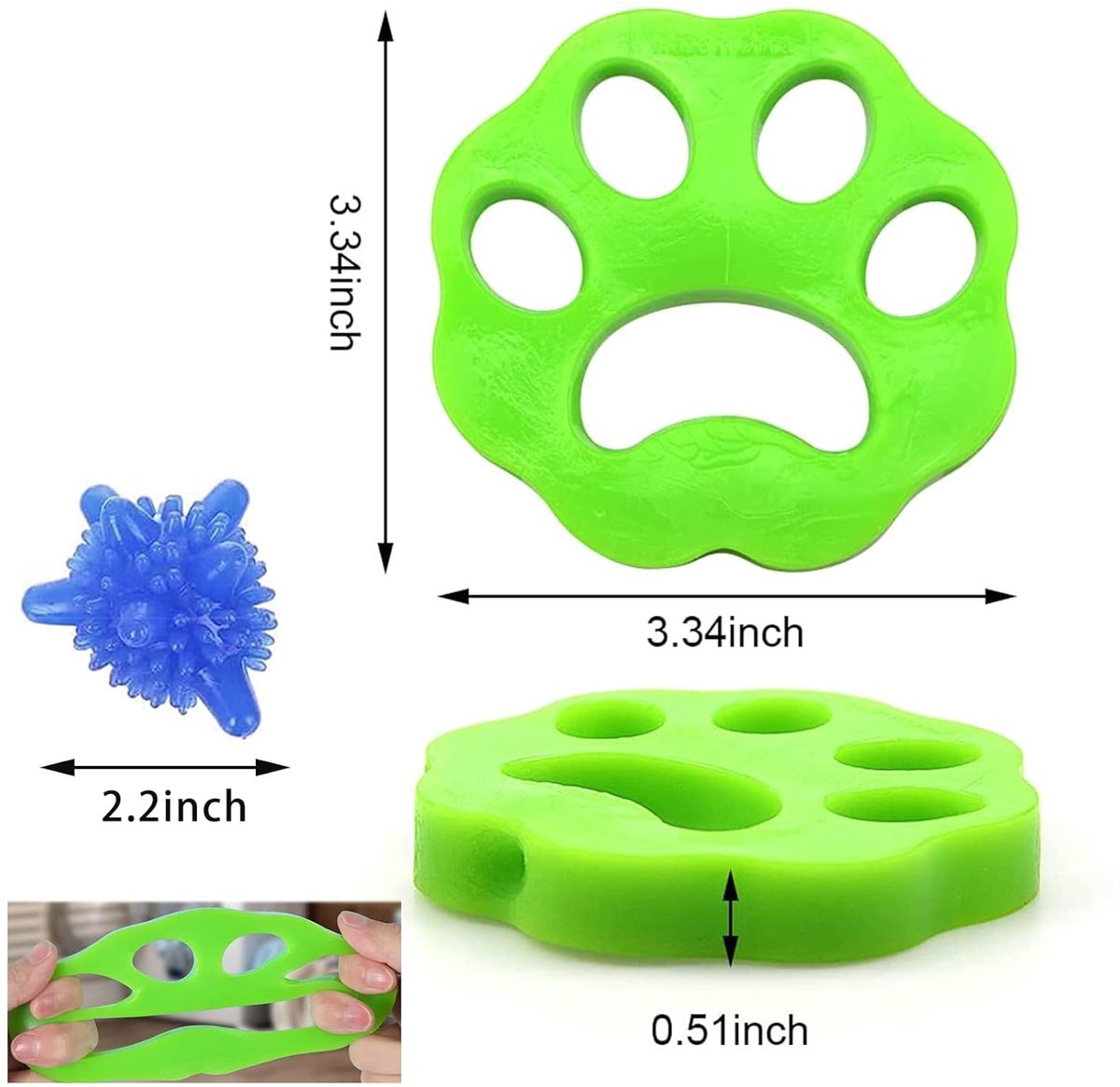 TRANKIELO® - 6 Sets Premium Herbruikbare Dierhaar-Verwijderaars voor Wasmachine – Groen en Oranje Balvormige Haarvangers – Duurzaam en Effectief Buitenspeelvoertuigaccessoire kopen online