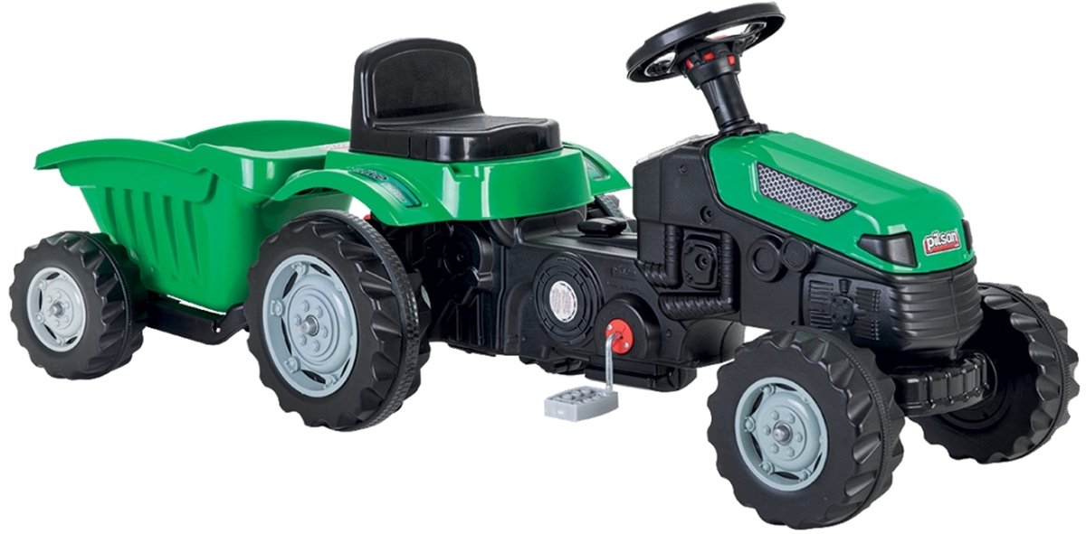 Traptractor met aanhanger- Traktor - Groen Traptractor kopen online