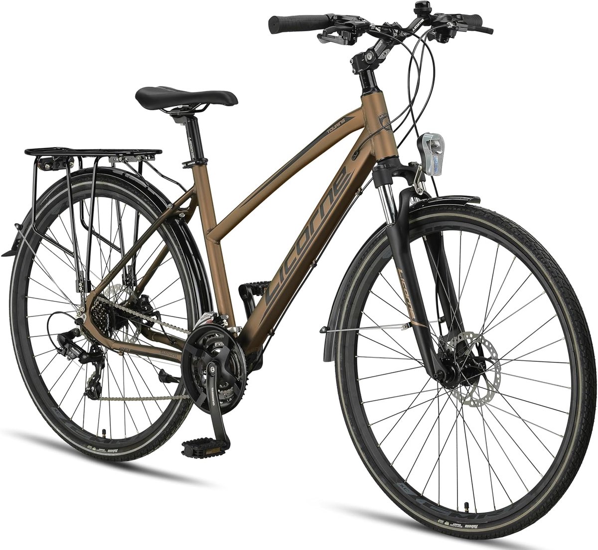 trekkingfiets 28 inch met schijfremmen en 21 versnellingen voor jongens en meisjes