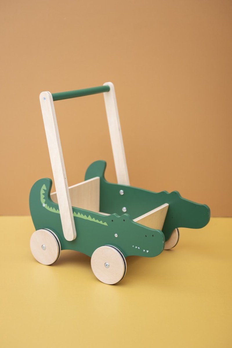 Trixie Houten Loopwagen - Mr. Crocodile - Babywalker - Kinder speelgoed - Loopkar vanaf 1,5 jaar - Voor Jongens en Meisjes - FSC Loopauto kopen online