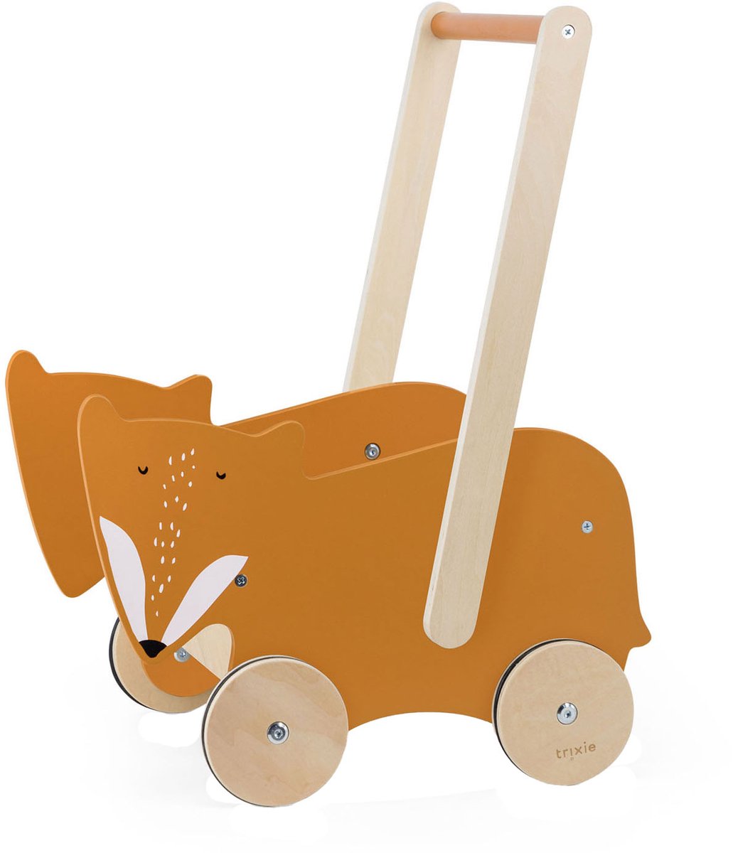 trixie houten loopwagen mr fox babywalker kinder speelgoed loopkar vanaf 1 5 jaar voor jongens en meisjes fsc