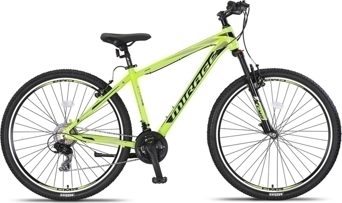 umit mirage mountainbike 29 inch 50cm v brakes 21v lime