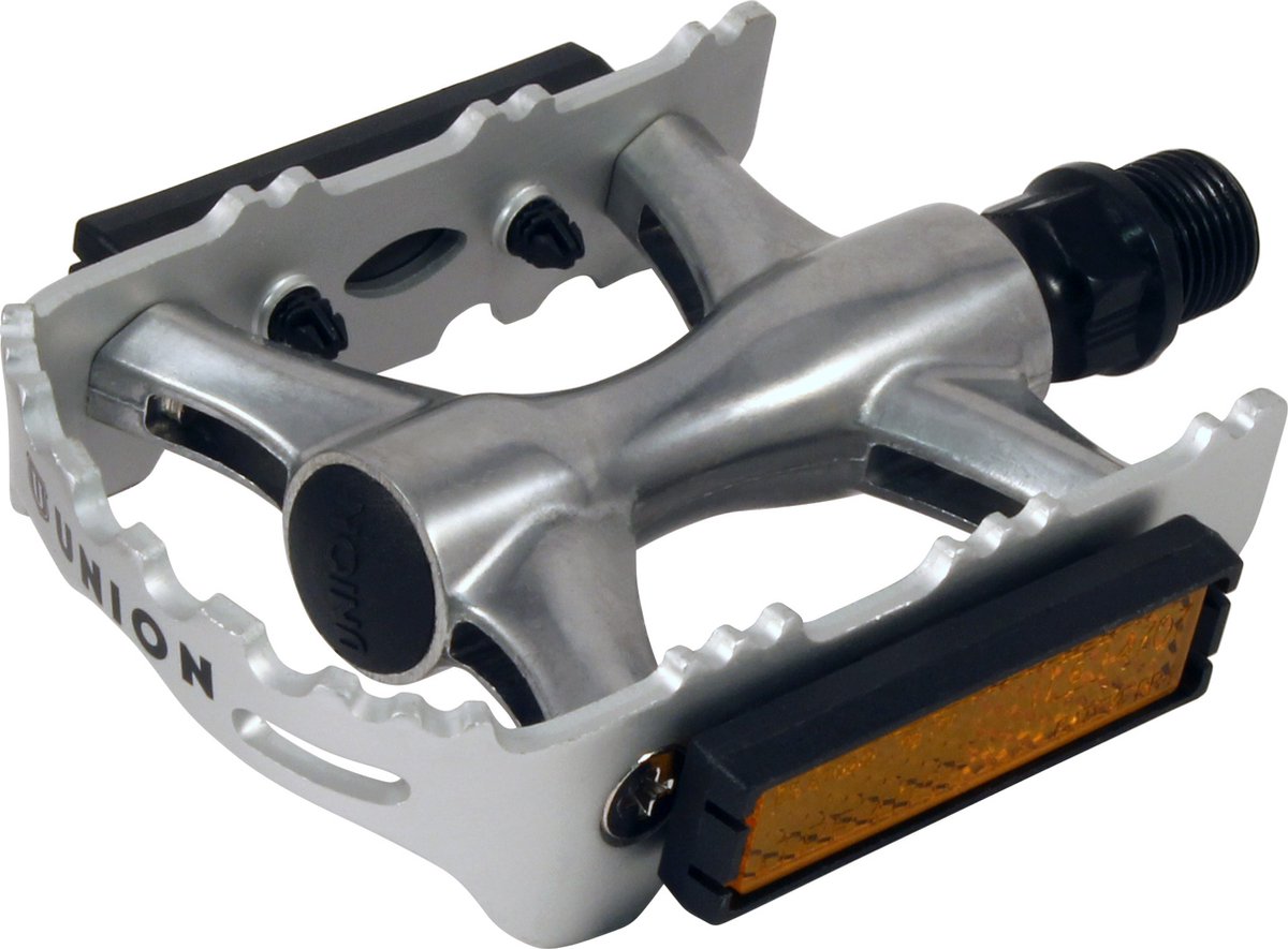union platformpedaal mtb cross 9 16 inch zilver per set