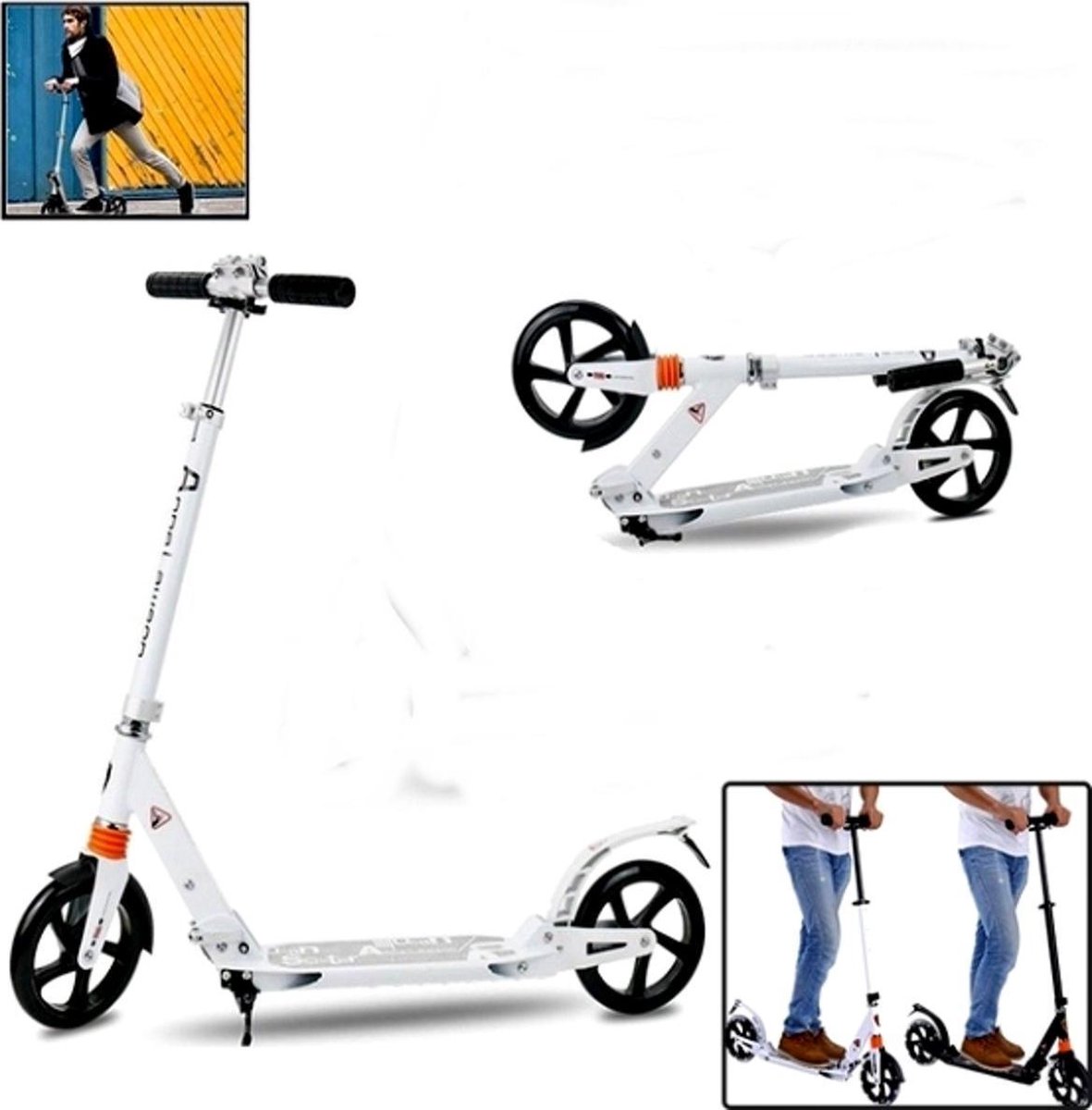URBAN SCOOTER Opvouwbare step voor kinderen en volwassenen - Belastbaar tot circa 100 kg - wit Step kopen online