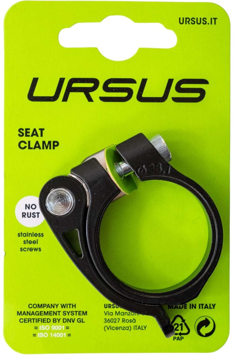 Ursus Zadelpenklem 38.1ø met hevel zwart op kaart Fiets kopen online