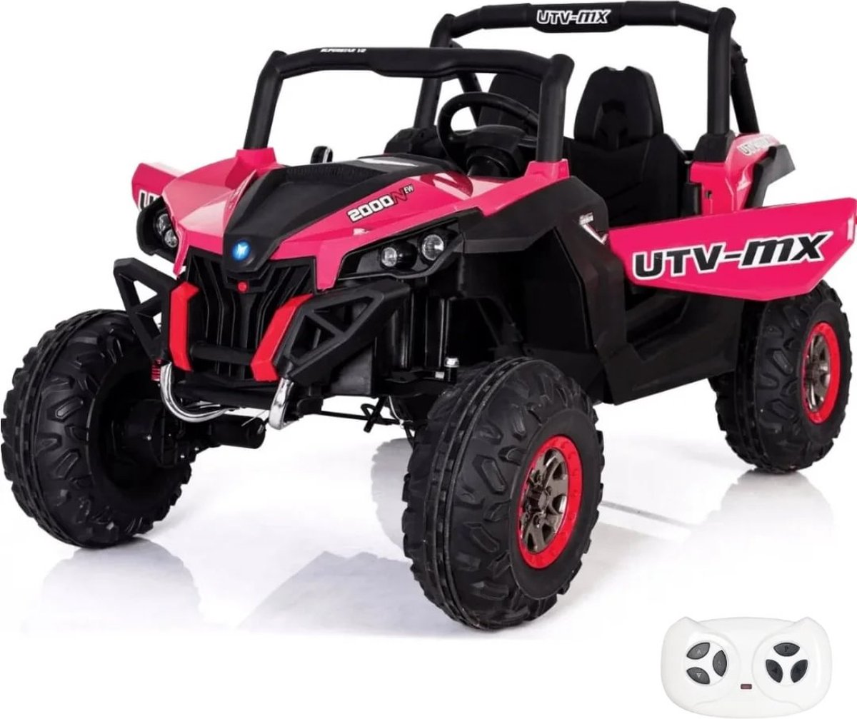 utv mx elektrische buggy voor kinderen 2 zits 24v 2 tot 7 jaar roze