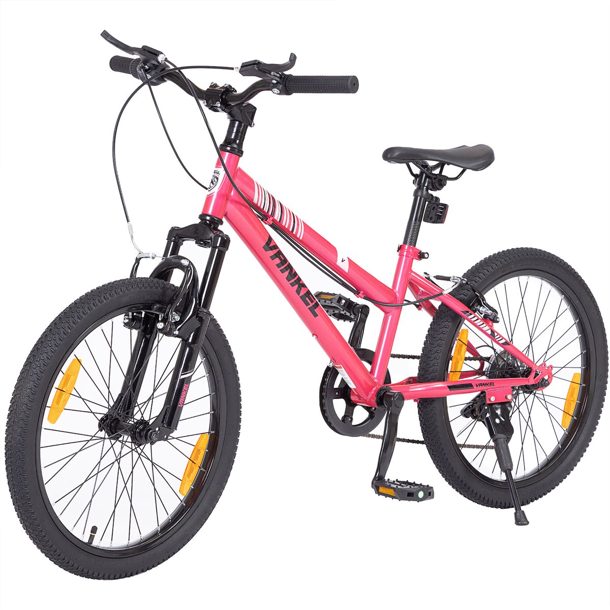 VANKEL Fiets Bike Kinderfiets - 20 inch - 6 Versnellingen - Kettenschakeling - V-brakes - voor Kinderen vanaf 6-9 Jaar- Sportief Ontwerp - roze Kinderfiets kopen online
