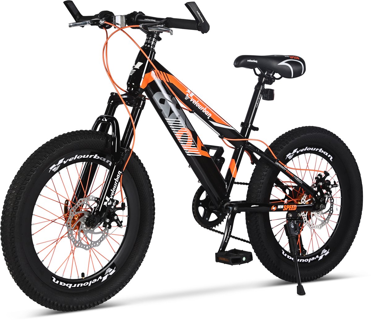 Velo Urban 20 Inch Kinder Mountainbike – 7-speed Shimano – Schijfremmen – Oranje & Zwart Kinderfiets kopen online