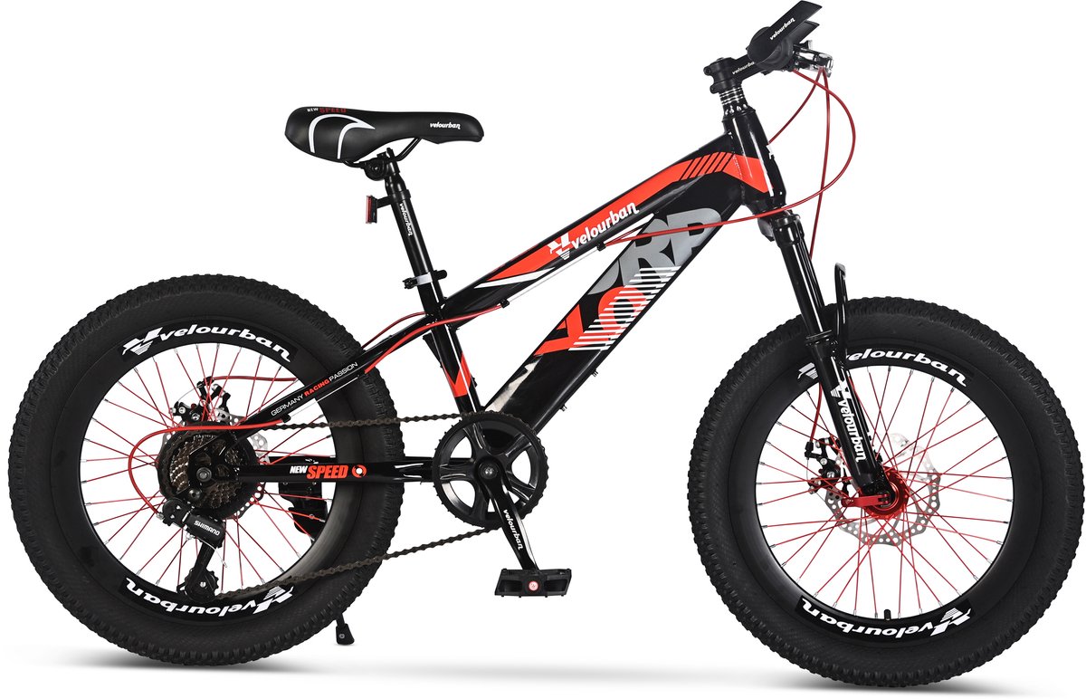 Velo Urban 20 Inch Kinder Mountainbike – 7-speed Shimano – Schijfremmen – Rood & Zwart Kinderfiets kopen online