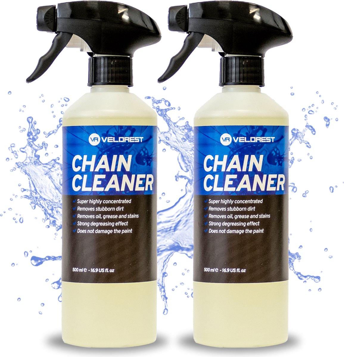 Velorest Chain Cleaner - 2 X 500ml - Fietsketting Reiniger Set - Kettingreiniger Fiets - Chain Cleaner - Kettingreiniger Vloeistof - Ketting Ontvetter - Langdurige Bescherming Fiets kopen online