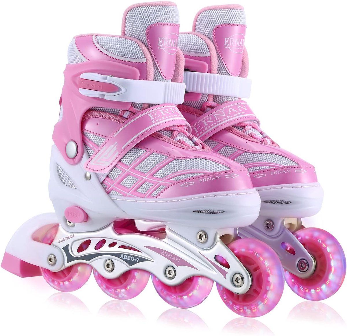 Verstelbare Inline Rolschaatsen voor Meisjes met Lichtgevende Wielen, 4-Maten, Geschikt voor Beginners Rolschaatsen kopen online