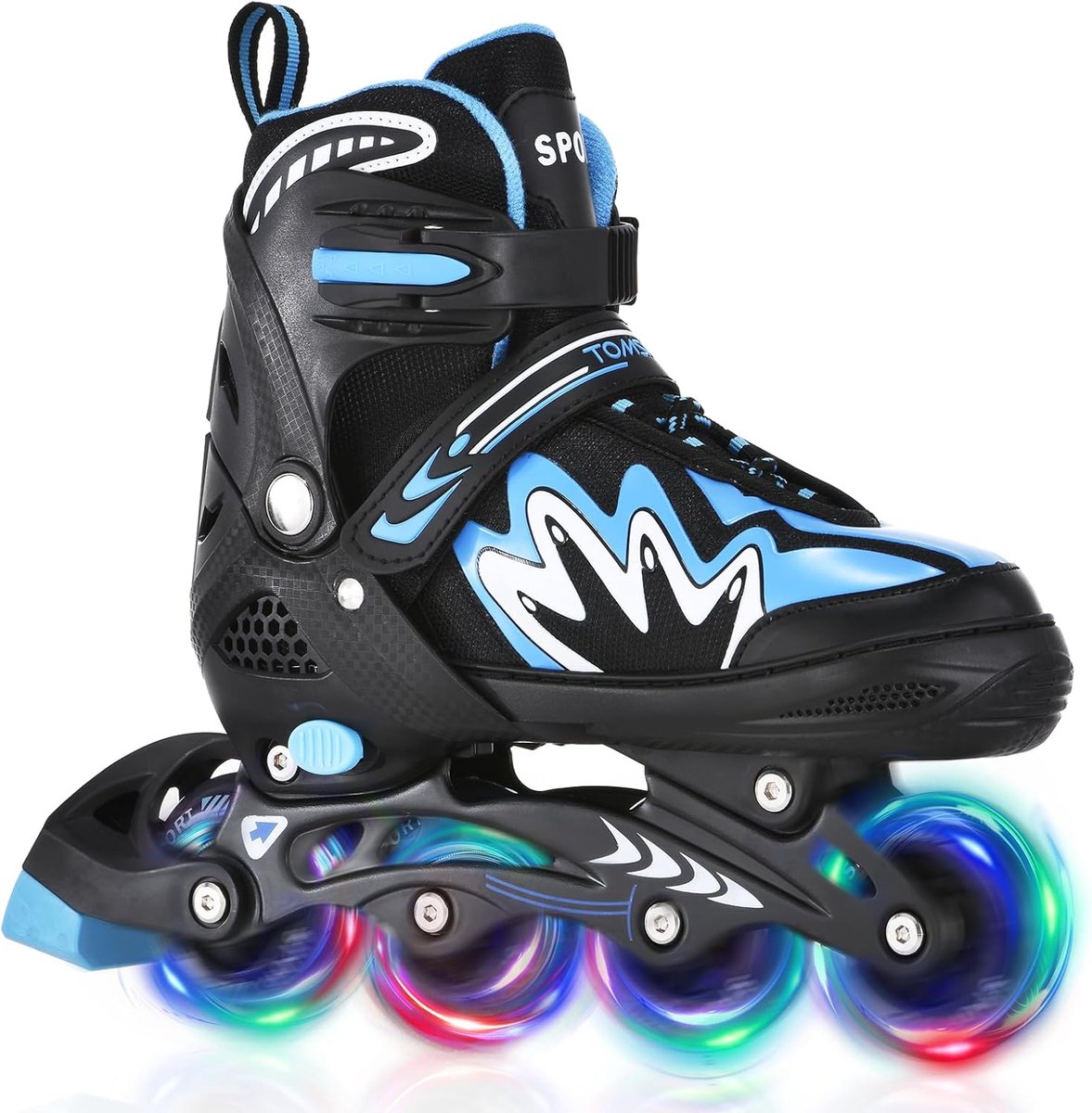 Verstelbare Inlineskates met LED-wielen voor Kinderen en Volwassenen - Blauw Rolschaatsen kopen online