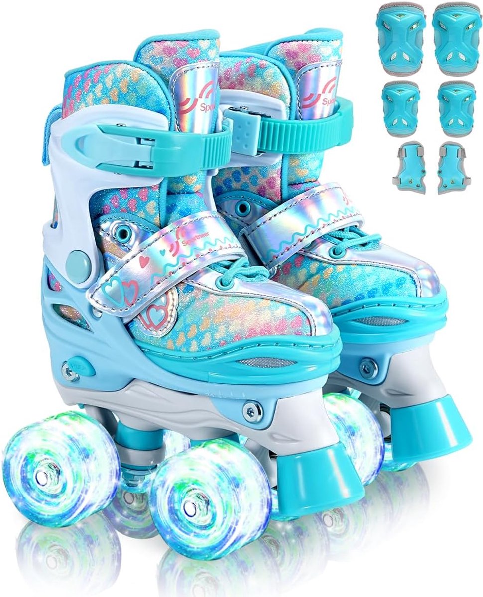 Verstelbare Rolschaatsen voor Kinderen met Lichtgevende Wielen en Beschermende Uitrusting Rolschaatsen kopen online