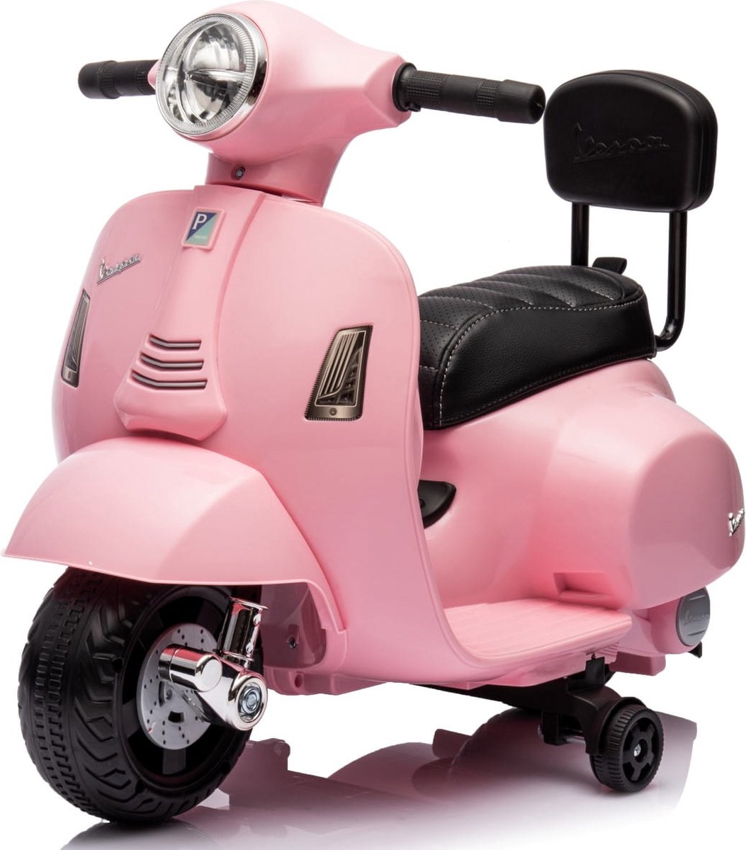 Vespa Elektrische motorfiets, kindermotorfiets, 18-36 maanden 2,5 km/u Rijtijd 45 minuten (Roze met rugleuning) Accuvoertuig kopen online