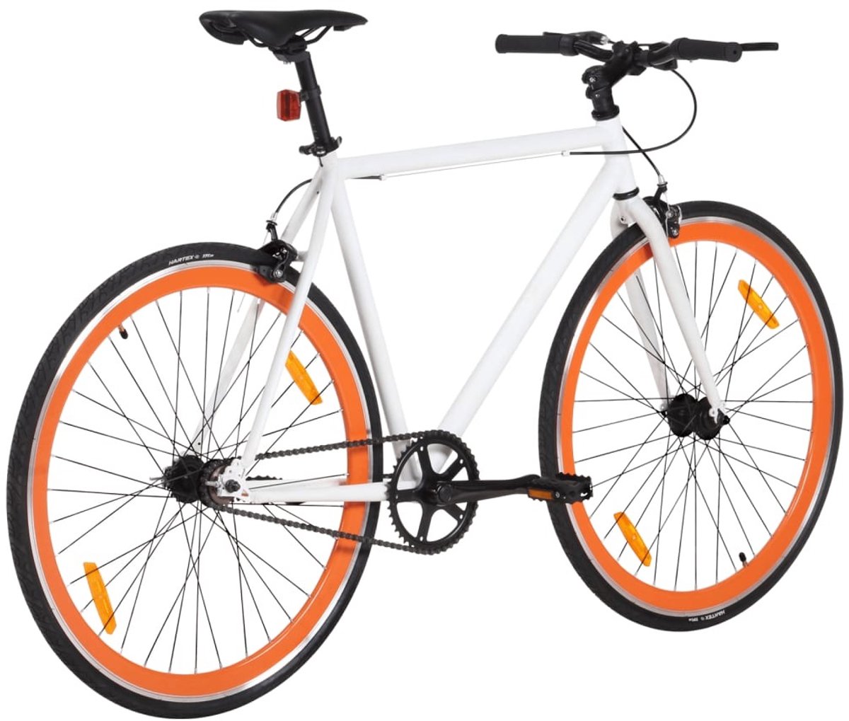 VidaXL – Bike – Fixie – White – 55cm – Orange - Oranje - Fiets Fiets kopen online