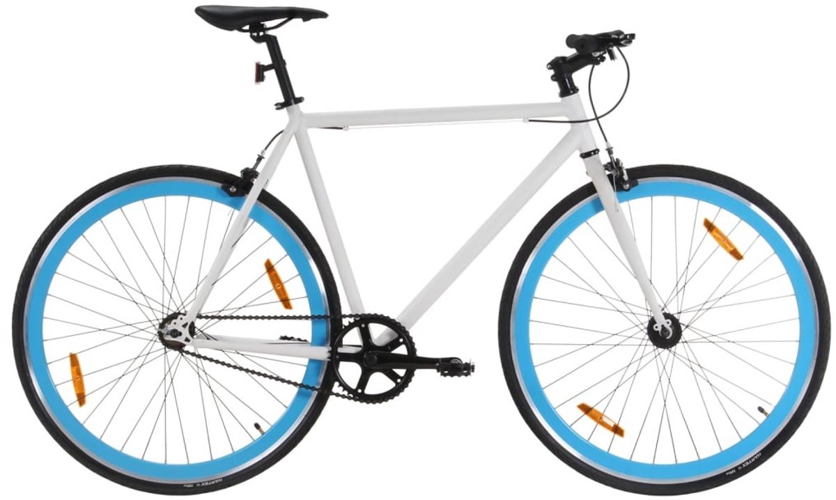 VidaXl Bike - Heren fiets- Wit - 28 inch - Fiets - 59 cm - Blauwe velgen Fiets kopen online