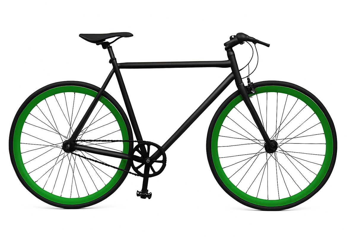 vidaxl bike heren fiets zwart 28 inch fiets 59 cm groene velgen
