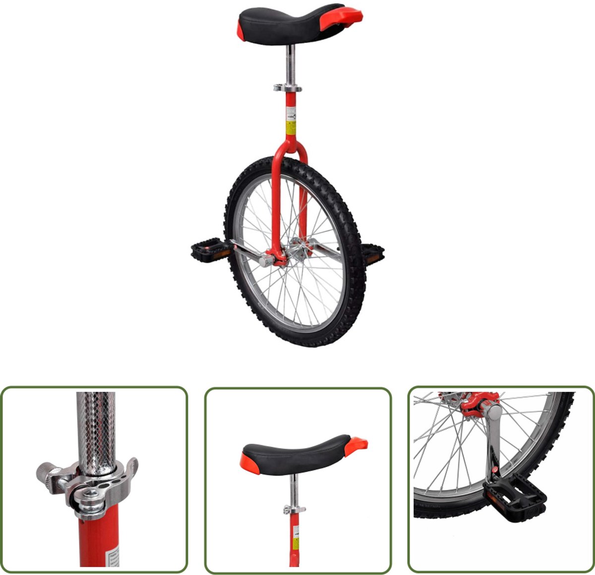 vidaXL Eenwieler 20 Inch - Eenwieler - Eenwieler verstelbaar 20 inch rood - Kinderfiets - Tweewieler - Sport & Spel Kinderfiets kopen online