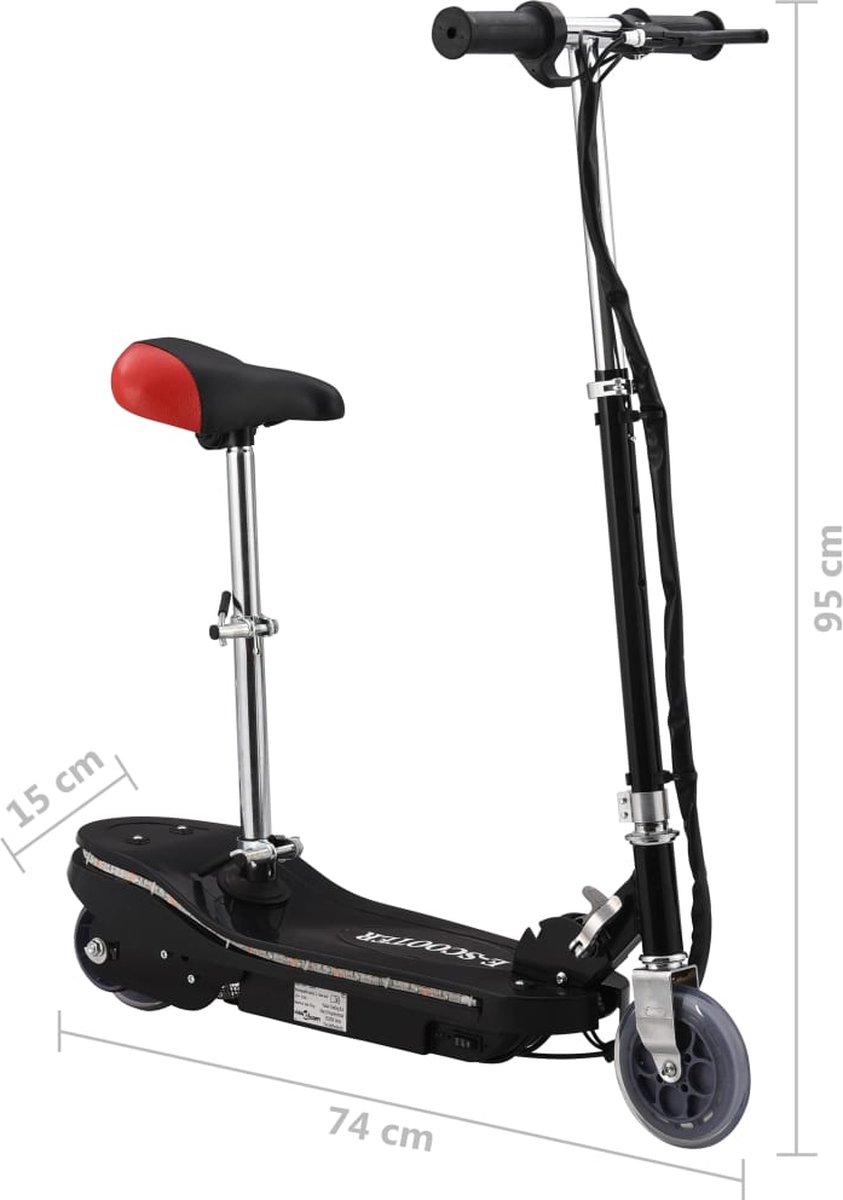 vidaXL Elektrisch Kinderfietsje - Kinder Step - Kinderstep met zadel en LED 120 W zwart - Kids Step - Scootmobiel Voor Kinderen - Kindertransport Step kopen online