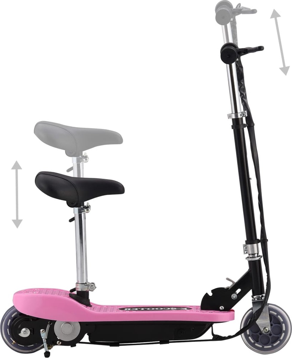 vidaXL Kinder Step - Elektrische Step - Step elektrisch met zitje 120 W roze - Step Met Zitje - Roze Step - Kids Step Step kopen online