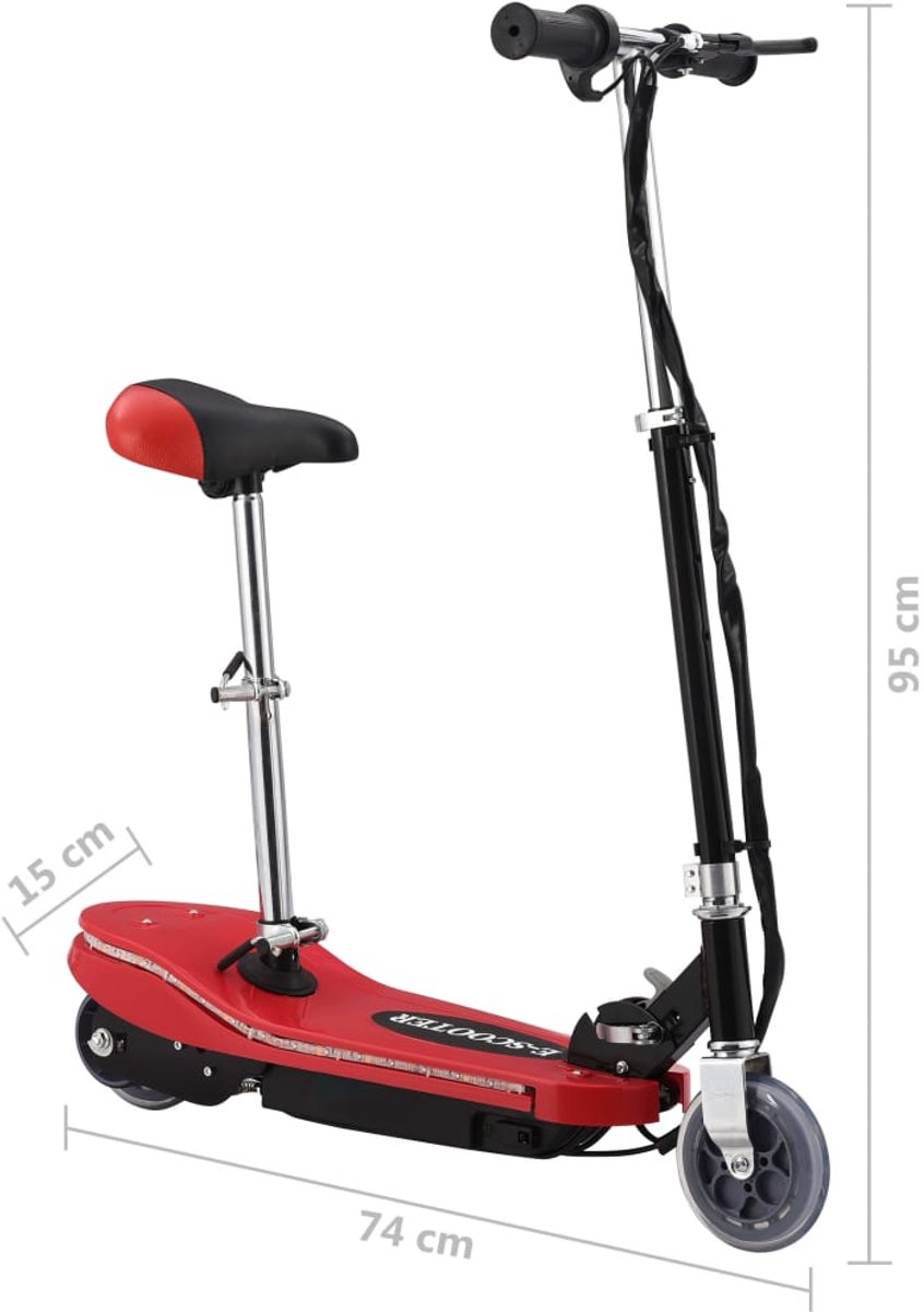 vidaXL Kinderstep met LED en zadel - 120 W rood Kinderstep - Kindersteppen - Step - Step Kinderstep Step kopen online
