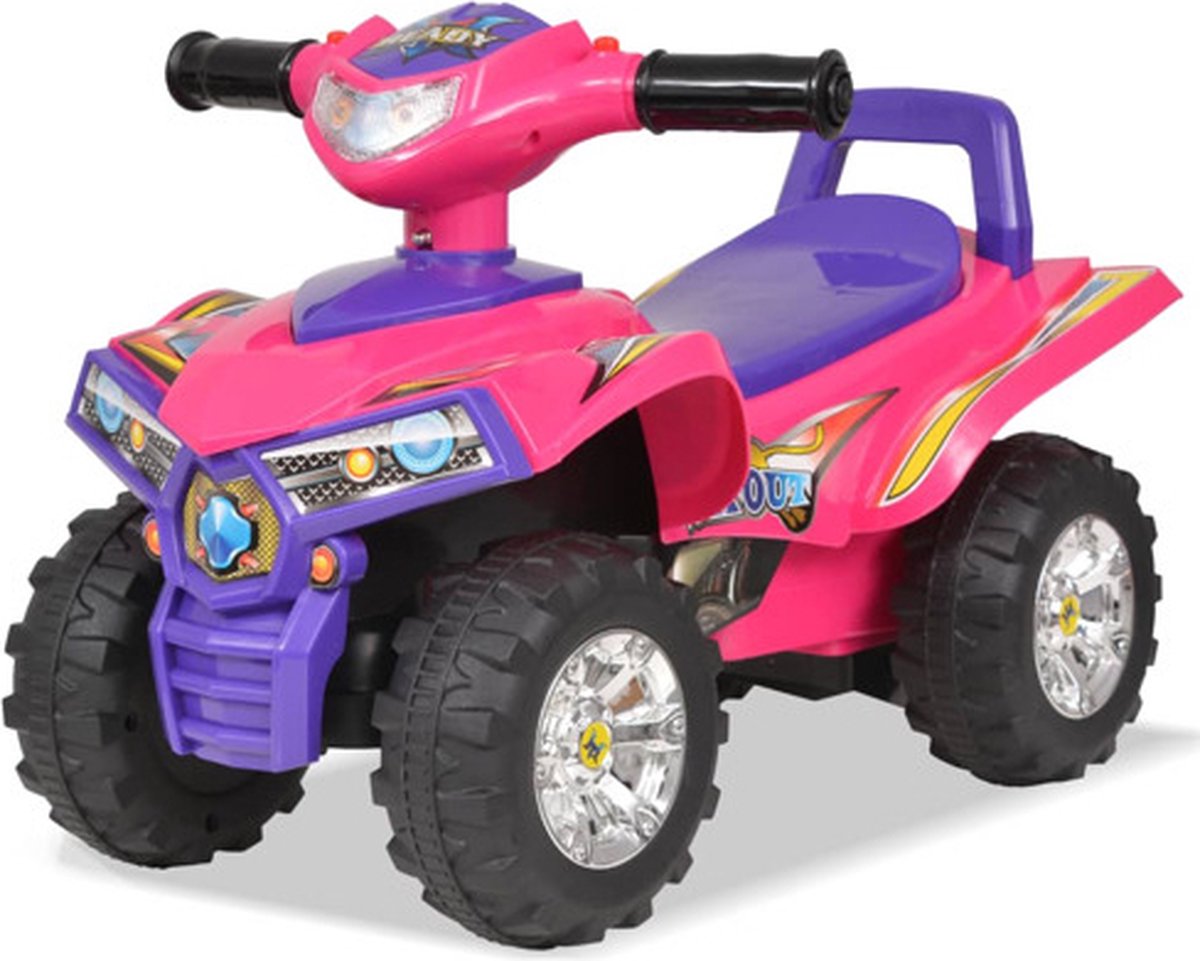 vidaXL Loopquad met licht en geluid roze en paars Trapauto kopen online