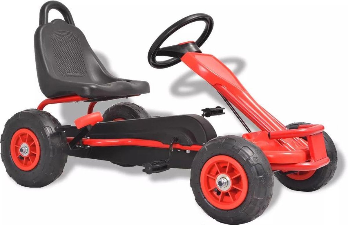 vidaXL Skelter met pedalen en pneumatische banden rood Skelter kopen online
