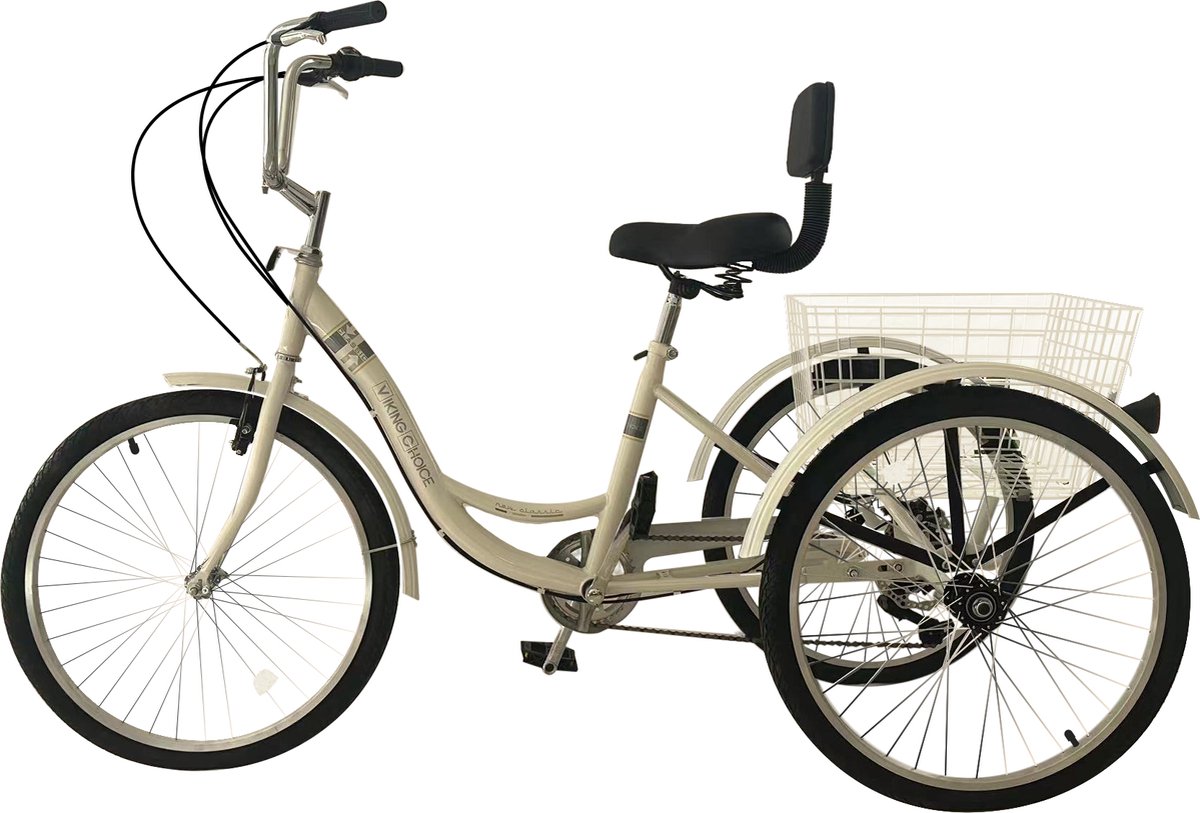 Viking Choice Driewieler Volwassenen - 7 Versnellingen - Met Mand - Wit Driewieler kopen online