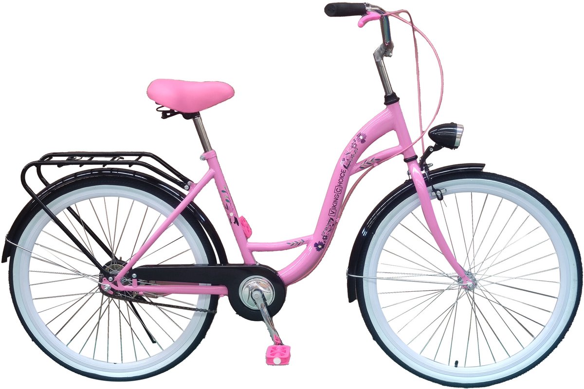viking choice meisjesfiets 26 inch roze stadsfiets staal frame 17 inch 1 versnelling