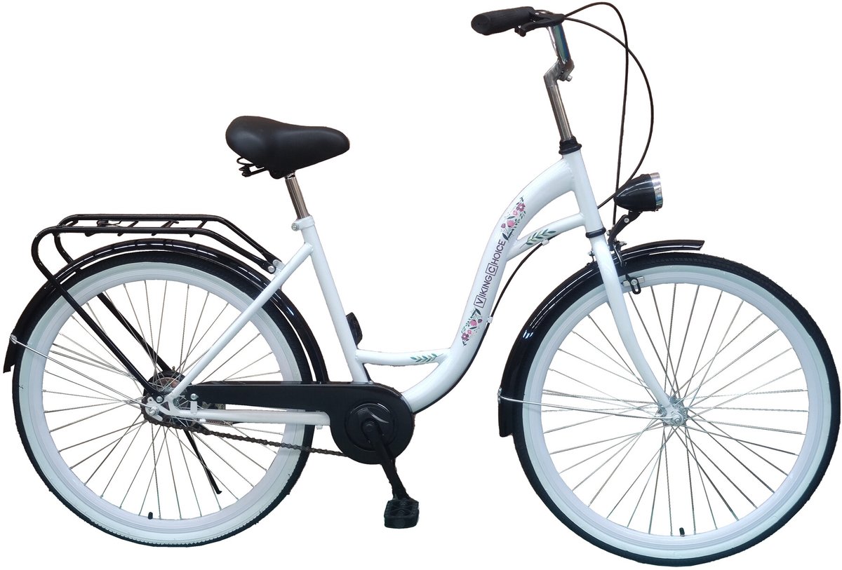 viking choice meisjesfiets stadsfiets 26 inch wit zwart