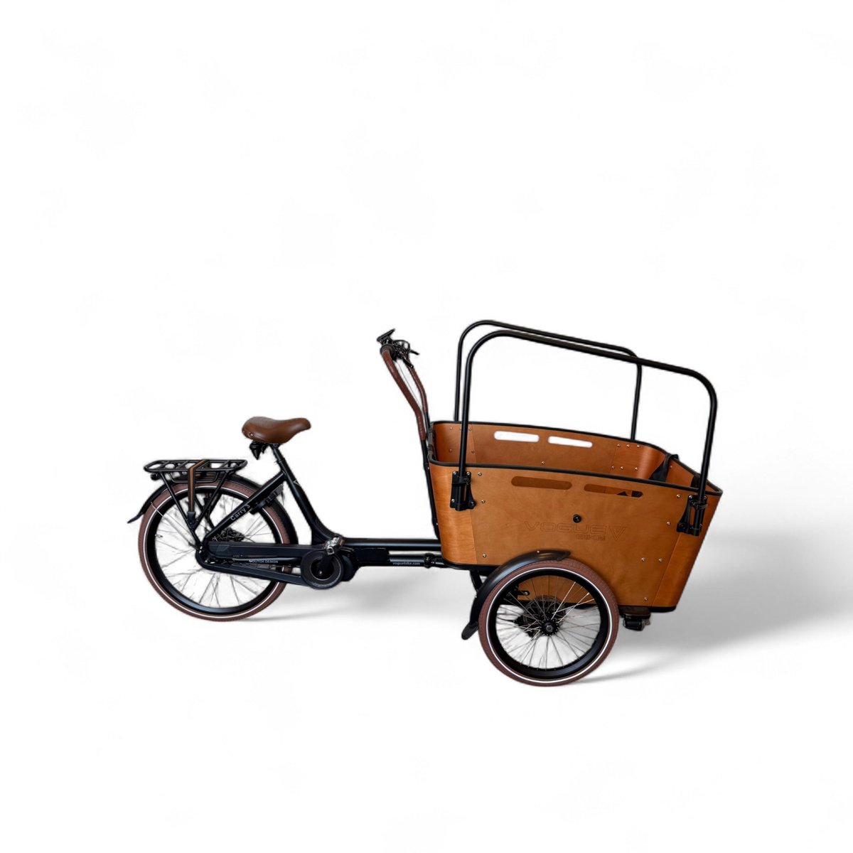 vogue carry 3 elektrische bakfiets mat zwart bruin zwart bafang 80 nm nexus 7 versnellingen actieradius 50 70 km