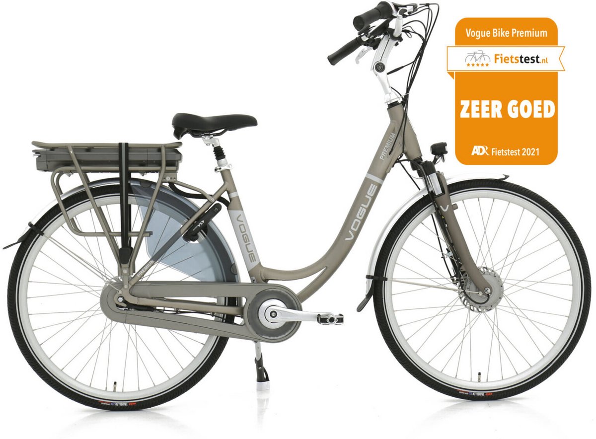 vogue premium elektrische fiets 7sp 48cm lage instap mat grijs