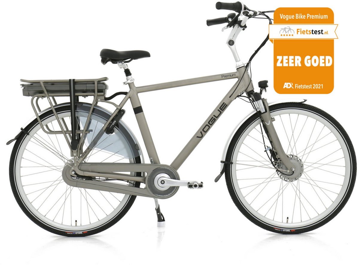 vogue premium elektrische fiets 7sp 56cm e bike 13ah 36v 468wh mat grijs