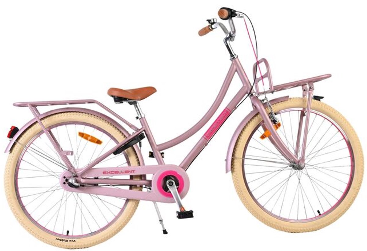 Volare Excellent Kinderfiets - Meisjes - 24 inch - Mat Roze - 3 Versnellingen Kinderfiets kopen online