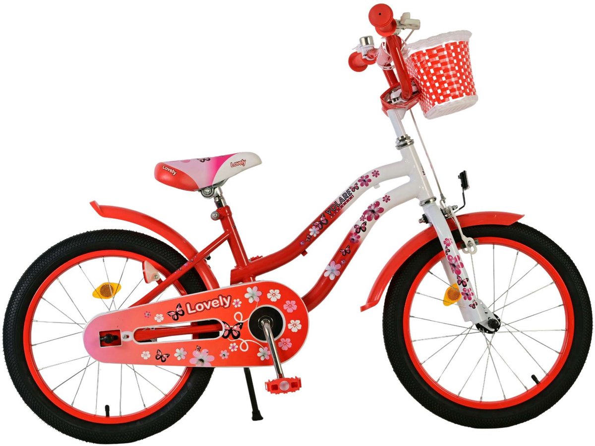Volare Lovely Kinderfiets - Meisjes - 18 inch - Rood Wit Kinderfiets kopen online
