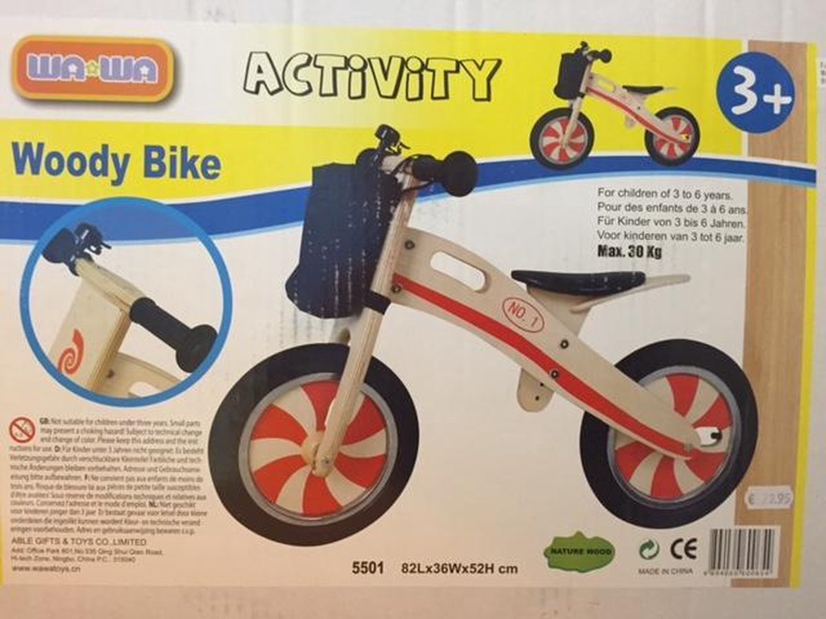 Wa Wa Activity Woody Bike - Houten loopfiets Loopfiets kopen online