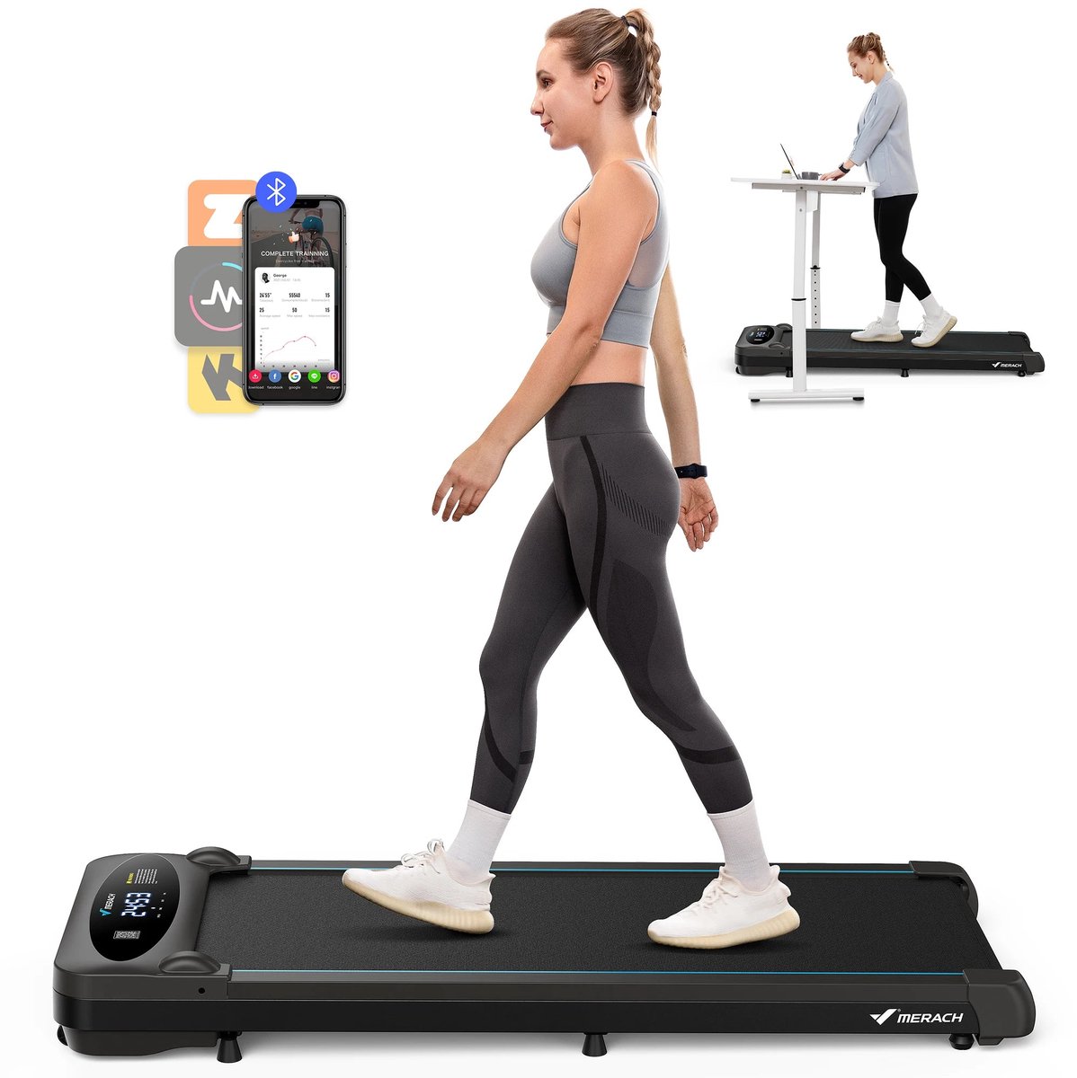 Wandelband – Loopband – Thuisfitness – Bureau wandelmachine – Compacte wandelmachine – Stil motor – Draagkracht 120 kg Accessoires voor fitnessapparatuur kopen online