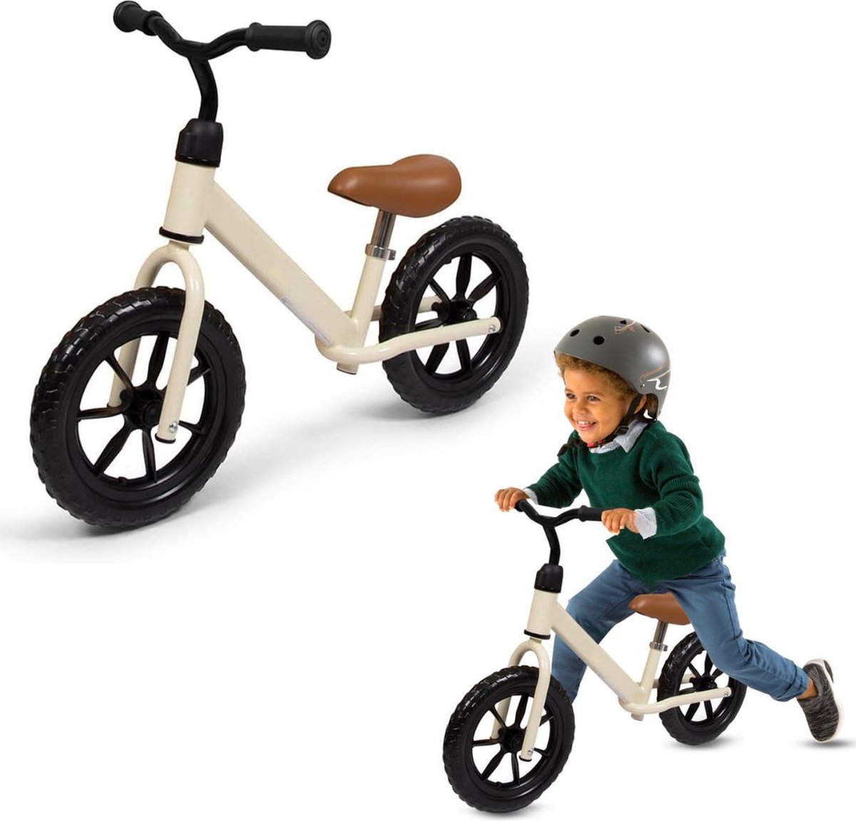 White-label Loopfiets 1 Jaar - Balance Bike voor Meisjes en Jongens - Leren Lopen - Bruin Loopfiets kopen online
