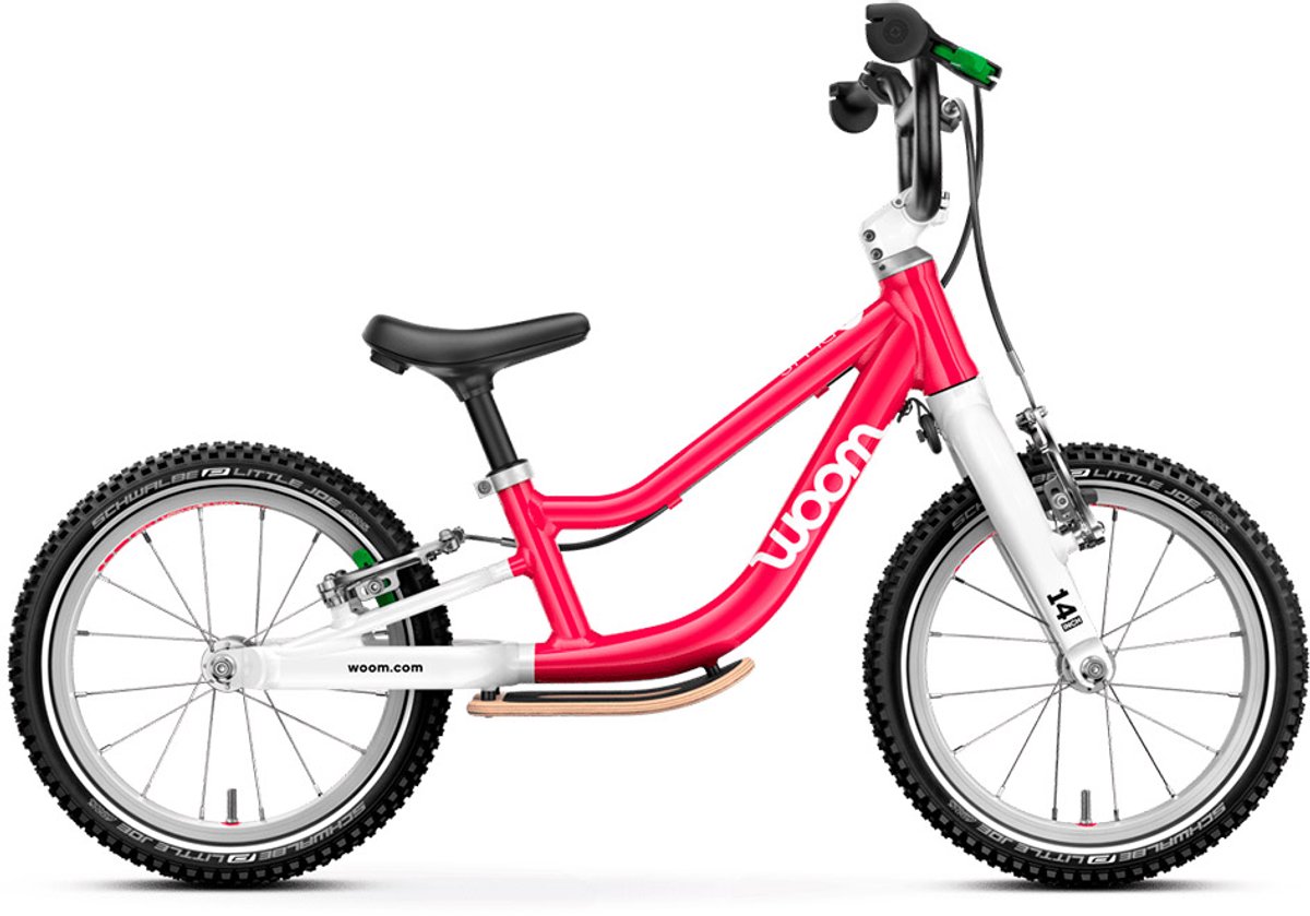 woom go 1 plus loopfiets roze jongen