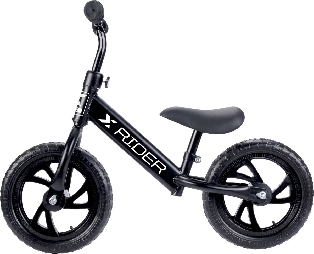 X1TE - Rider Bike kinderfiets zwart mat (1-4 jaar, licht & robuust wiel, tot 45 kg), loopfiets incl. verstelbaar zadel Loopfiets kopen online