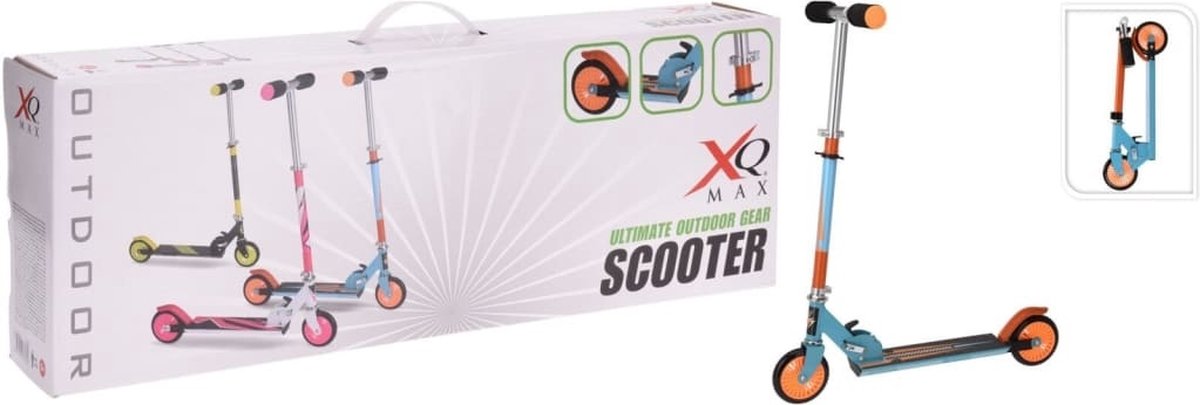 XQ Max Step inklapbaar met voetrem blauw en oranje Step kopen online