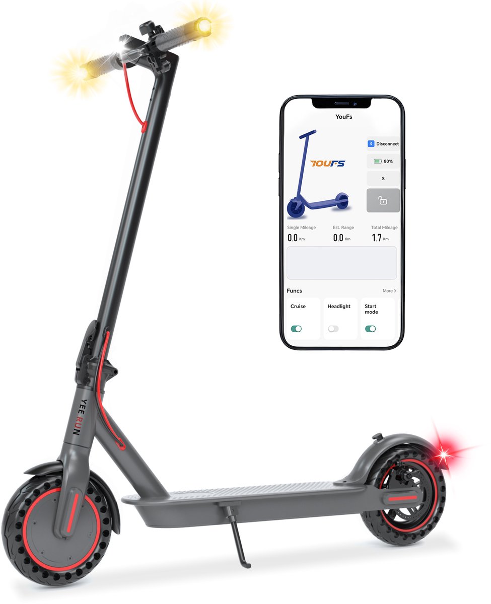 YEE RUN Elektrische Step 350W motor - Inklapbaar Electric scooter - 25km/h Max. snelheid - Bereik tot 30km - Zwart. Elektrische Step kopen online