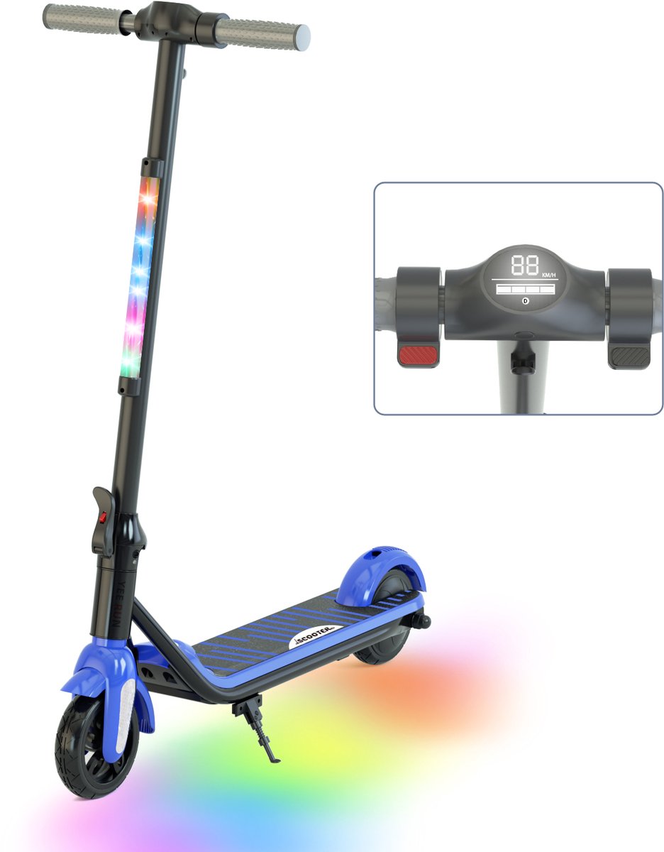 YEE RUN Kinderstep 150W Motor - Opvouwbaar Elektrische Step - Topsnelheid 12 km/u - Bereik 5-8km - 6″ Banden - voor 6-12 jaar oude Kinderen - Blauw. Step kopen online