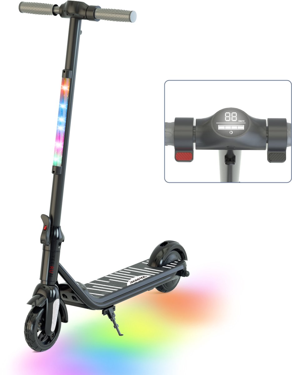 yee run kinderstep 150w motor opvouwbaar elektrische step topsnelheid 12 km u bereik 5 8km 6 banden voor 6 12 jaar oude kinderen zwart