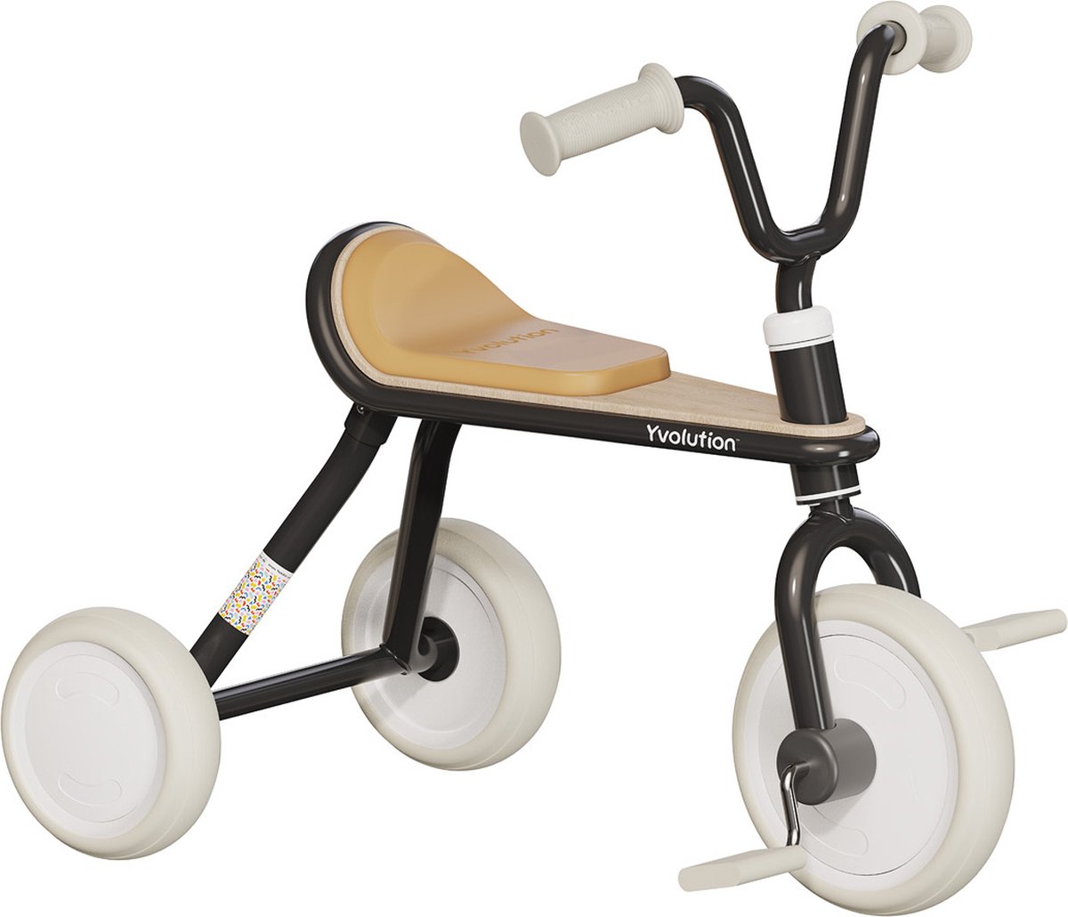 Yvolution - Classic Trike Black - Zwarte Driewieler Met Vintage Look - Een Supercomfortabel Schuimrubberen Zadel - Geschikt Vanaf 18 Maanden Driewieler kopen online