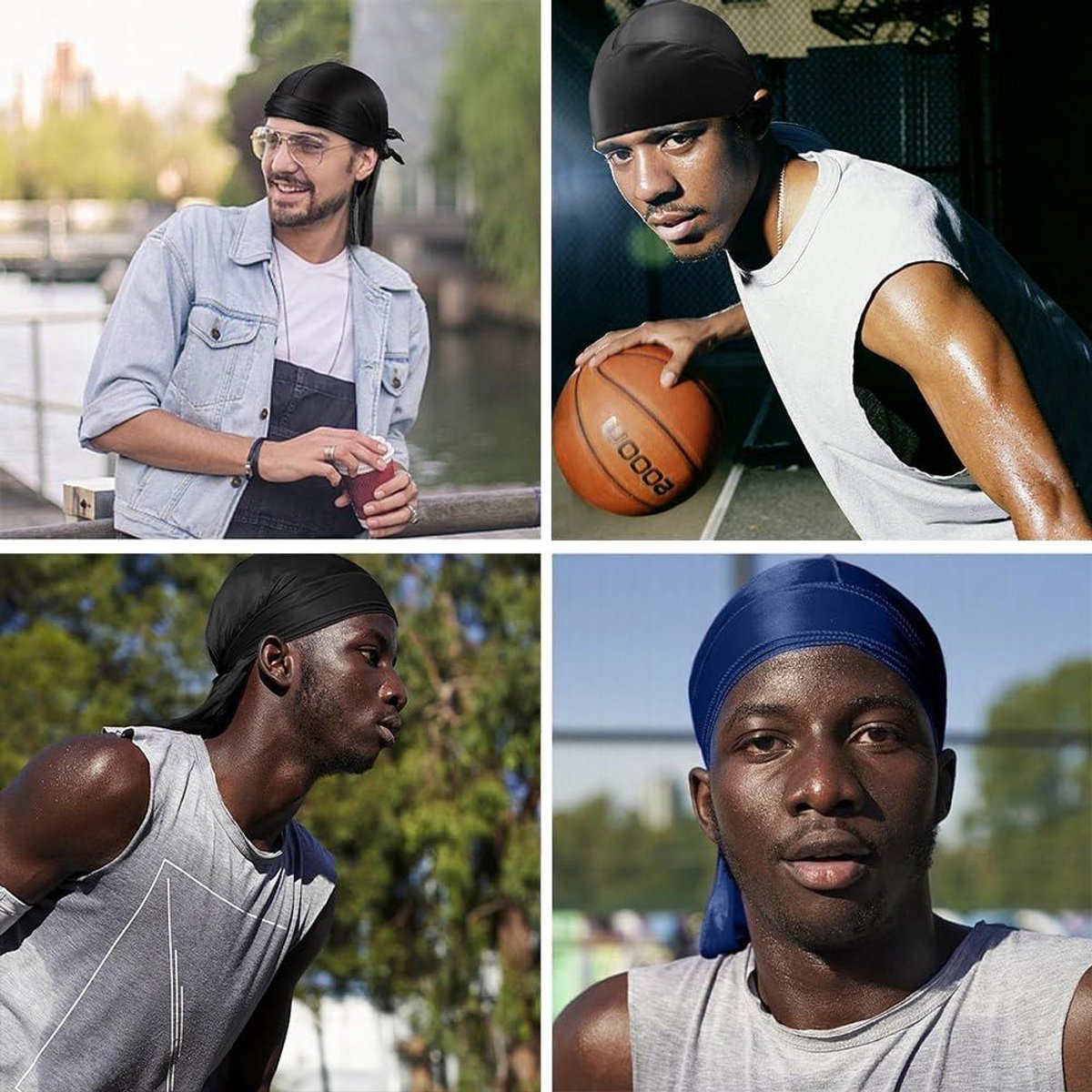 zijden durag voor heren zijdeachtig perfect voor golven vlechten en lokken zwart en marineblauw e n maat