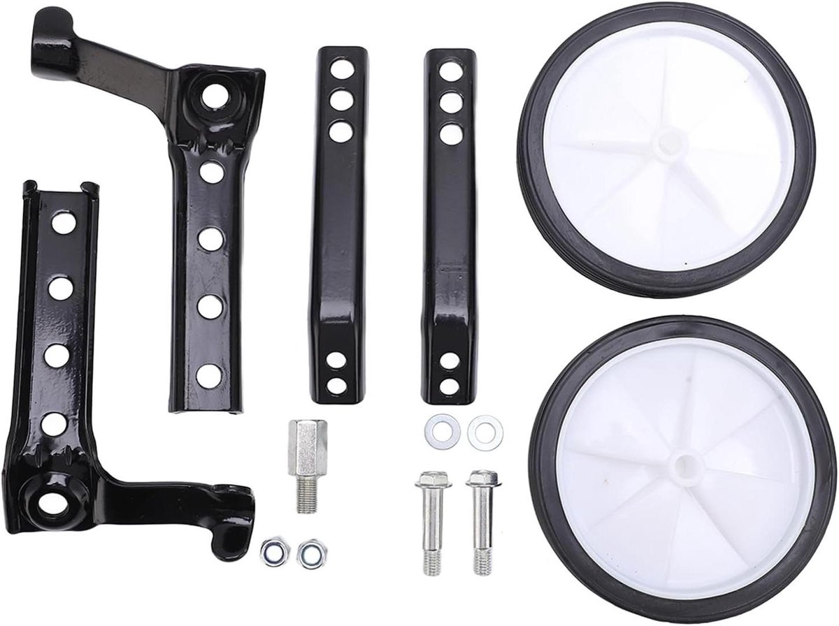 zijwieltjes voor kinderfietsen verstelbare stalen steunwielen 18 tot 24 inch zwart