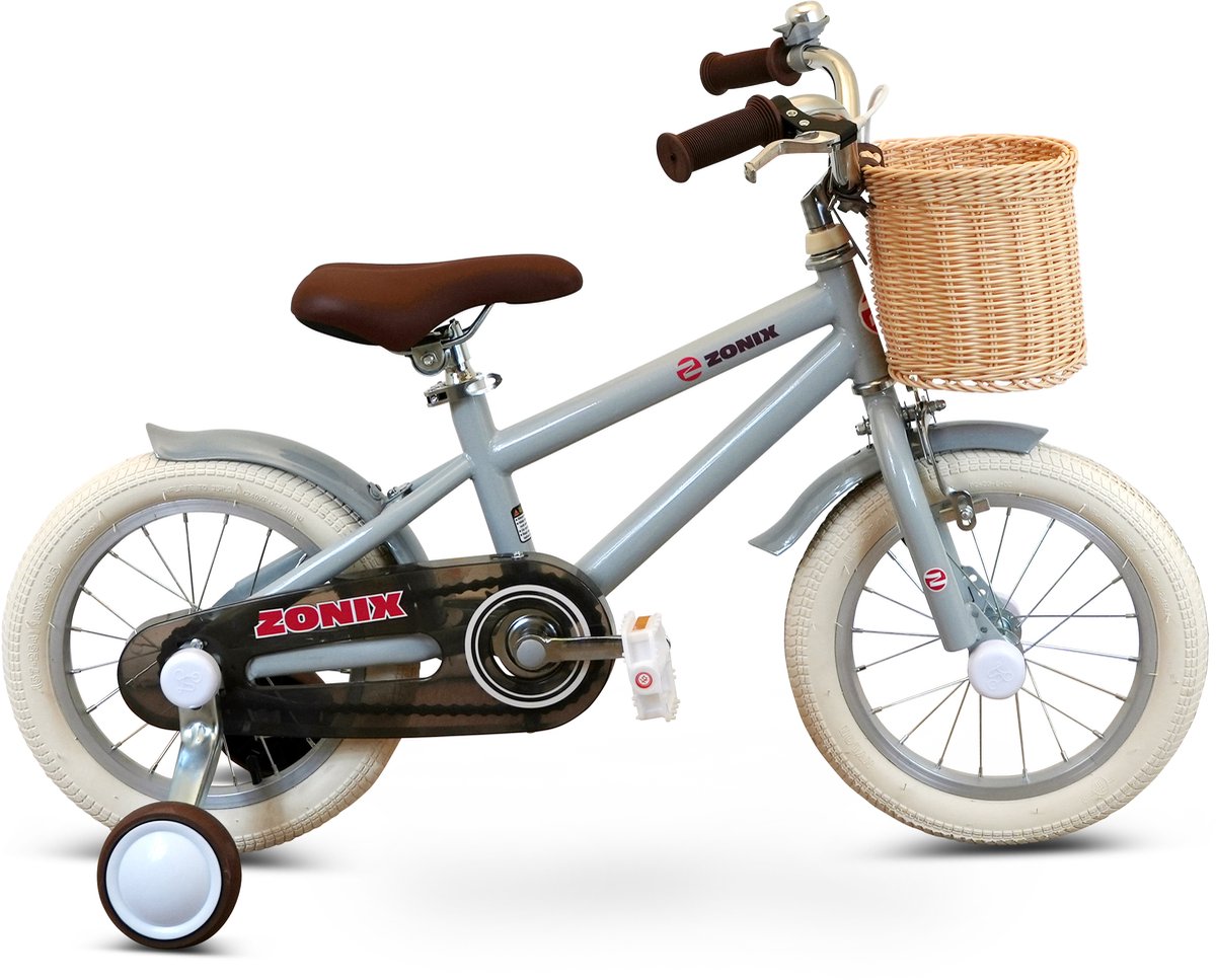 zonix kinderfiets 14 inch jongensfiets pastel slate blue met zijwieltjes leeftijd 3 5 jaar kledingmaat 98 108