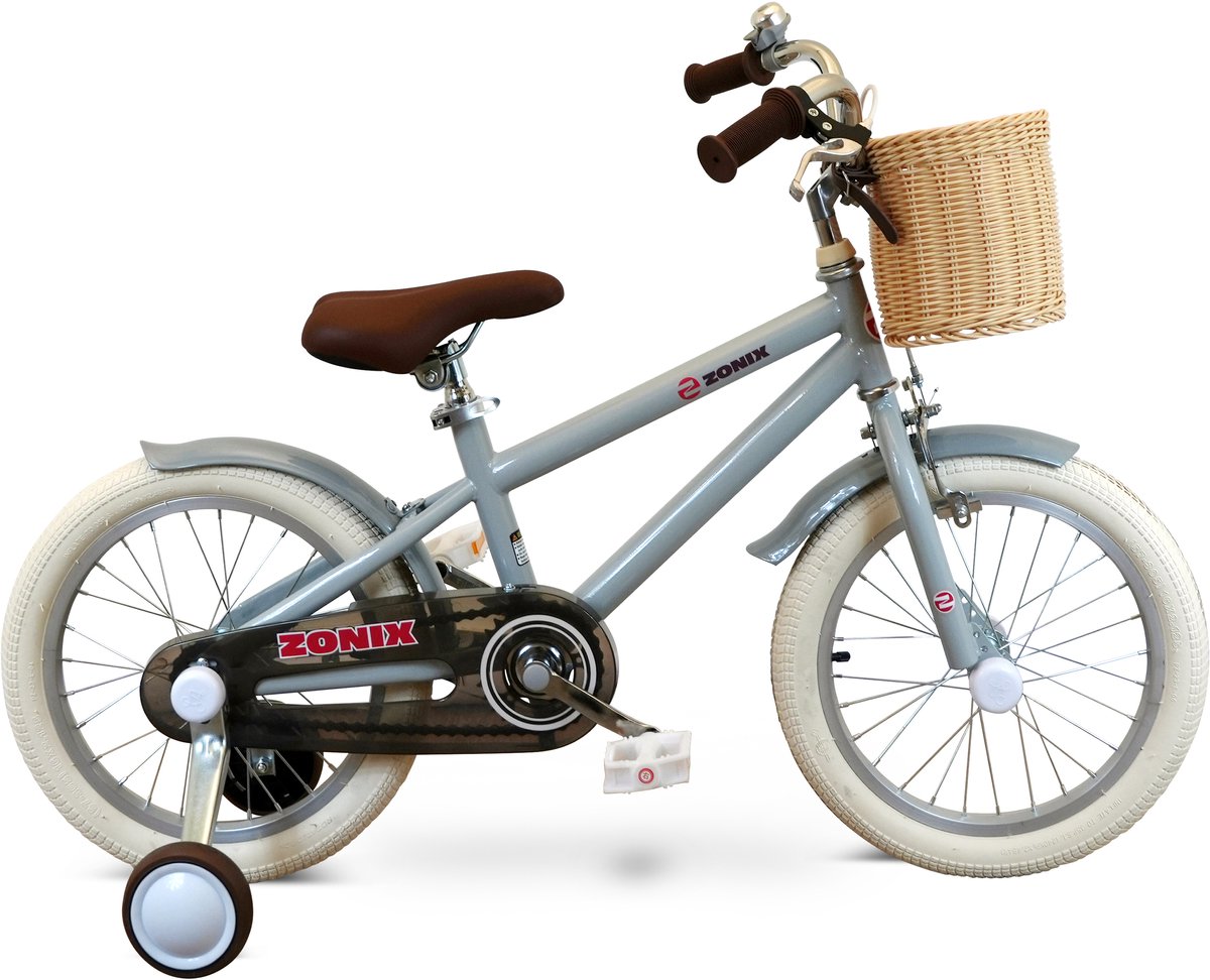 Zonix Kinderfiets 18 Inch Jongensfiets – Pastel Slate Blue Met Zijwieltjes - Leeftijd 5-7 Jaar - Kledingmaat 110-123 Kinderfiets kopen online