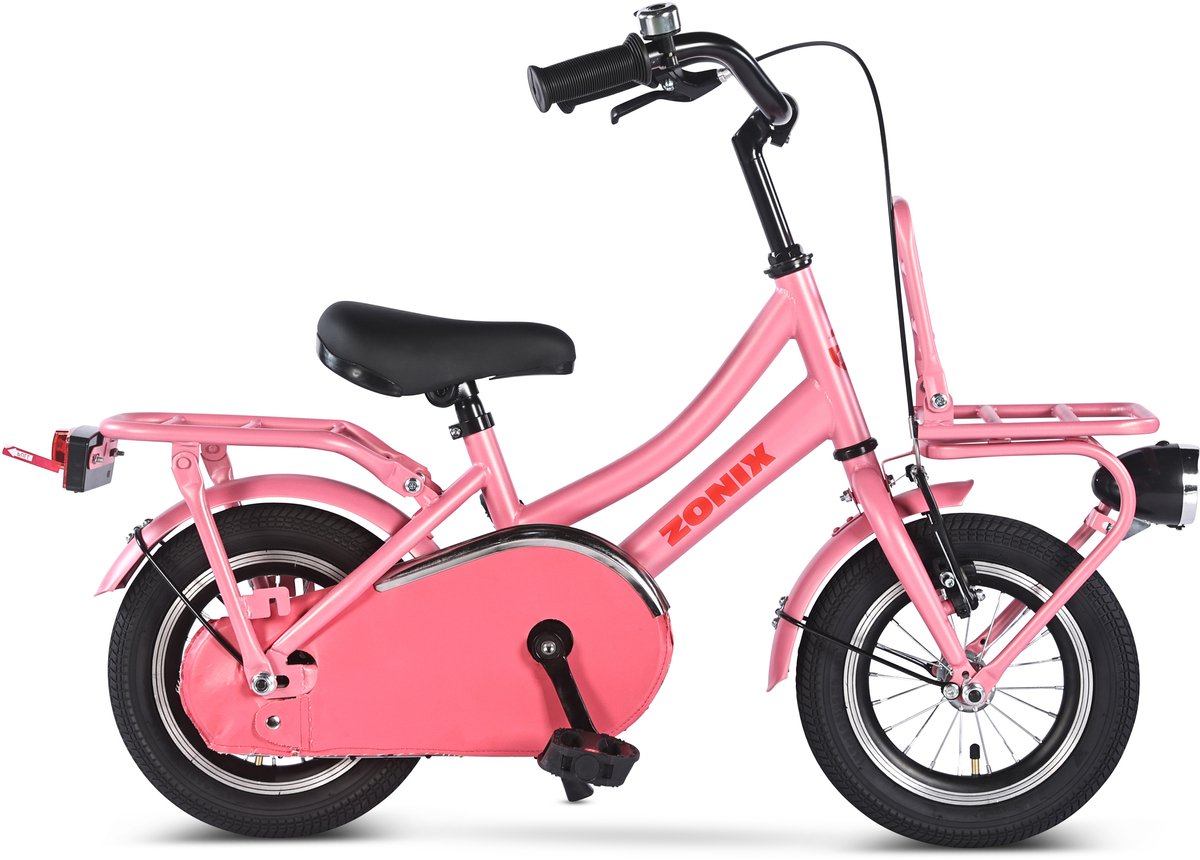 Zonix Meisjesfiets 12 Inch Roze Kinderfiets Transport Voor Meisjes Van 2 Tm 4 Jaar Geschikt Voor Kledingmaat 90-105 Kinderfiets kopen online